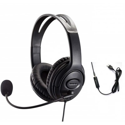 Hotsell Binaural 3.5mm+USB Call Center Headset Noise Cancelling With Microphone For Computer