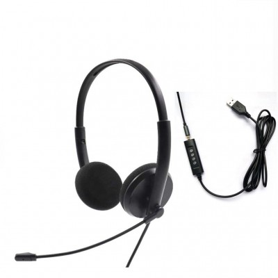 High Quality Binaural Office USB/3.5mm Call Center Computer Headset With Microphone